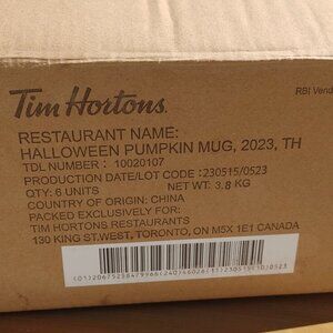 Tim Hortons Pumpkin Mug Shipping Box EMPTY No Mug